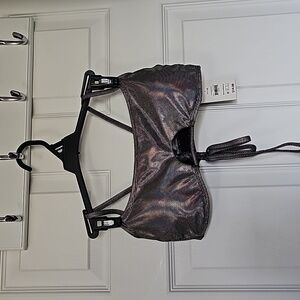 Ladies swim top. Silver metallic. No boundaries. Nwt